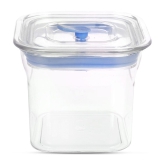 HomePro Fabio Airtight Transparent storage Plastic container pack of 6, Square, 600ml, Blue - Blue