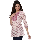 Antaran Cotton Printed Straight Womens Kurti - Off White ( Pack of 1 ) - None