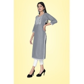 Kapadia - Grey Rayon Womens Straight Kurti ( Pack of 1 ) - None