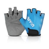 Aivin Trend Unisex Polyester Gym Gloves For Beginners Fitness Training and Workout With Half-Finger Length - L