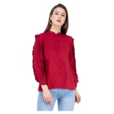 SAAKAA - Maroon Rayon Womens Shirt Style Top ( Pack of 1 ) - M