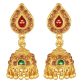 VIVASTRI Golden Jhumki Earrings ( Pack of 1 ) - Golden