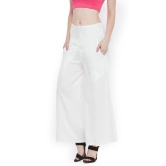 Women White Solid Flared Palazzos