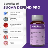 Muditam Sugar Defend Pro | Helps to manage | Weight Management | SUGAR FREE | Helps to regenerate B - cells | Sugar Care Vegan friendly | Pack of 6 Bottles | 360 tablets