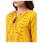 Alena Yellow Rayon Straight Kurti - M