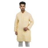 DESHBANDHU DBK Yellow 100 Percent Cotton Kurta Single - None