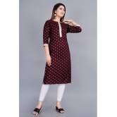 Smien - Coffee Rayon Women''s Straight Kurti ( Pack of 1 ) - None