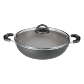 Premier Non Stick Superb Deep Kadai with Glass Lid Induction Base - 22 cm