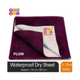 BeyBee Waterproof Rubber Sheet (Medium (100cm X 70cm), Plum) - Medium - upto 120 cm length