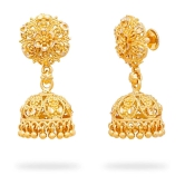 LUV FASHION Golden Jhumki Earrings ( Pack of 1 ) - Golden