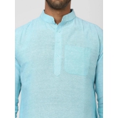 DESHBANDHU DBK - Turquoise Cotton Blend Mens Regular Kurta ( Pack of 1 ) - None