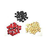 Padmavathi Enterprises Red Gunja Black Chirmi White Gurinvida Beads (21 Pieces x 3 Colors)