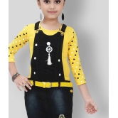 Arshia Fashions - Yellow Denim Girls Top With Dungarees ( Pack of 1 ) - None