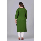 Preksha Rayon Embroidered Straight Womens Kurti - Green ( Pack of 1 ) - None