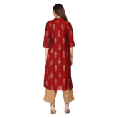 Anahi - Maroon Viscose Women's A-line Kurti ( Pack of 1 ) - S