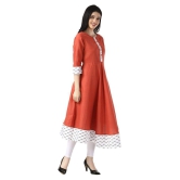 Estela - Orange Cotton Women's Flared Kurti ( Pack of 1 ) - 4XL