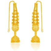 LUV FASHION Golden Ear Chain Earrings ( Pack of 1 ) - Golden