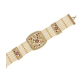 Gilher Fancy traditional Real Look Jadau Bracelet For Women And Girl With Adjustable Size - None