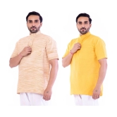 DESHBANDHU DBK - Muticolor Cotton Mens Regular Kurta ( Pack of 2 ) - None