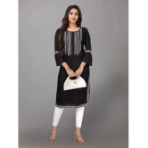 Kapadia - Black Rayon Womens Straight Kurti ( Pack of 1 ) - None