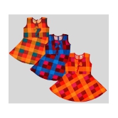 Sathiyas - Multicolor Cotton Girls Frock ( Pack of 3 ) - 3-4 Years