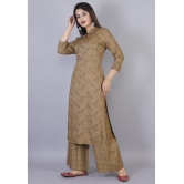 HIGHLIGHT FASHION EXPORT - Brown Straight Rayon Womens Stitched Salwar Suit ( Pack of 1 ) - None