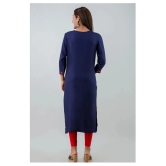 Lee Moda - Blue Rayon Womens Straight Kurti - XXL