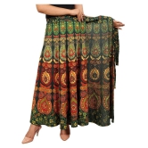 Rangun Cotton A-Line Skirt - Green - 37-41