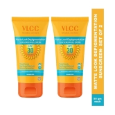 VLCC Matte Look Depigmentation Sunscreen SPF 30 PA+++ Gel creme, Non Greasy, Reduce Pigmentation (50 g), Pack of 2