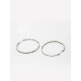 Zeneme Silver Hoops Earrings ( Pack of 1 ) - Silver