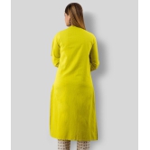 Doriya - Yellow Cotton Blend Womens Front Slit Kurti - XXL