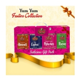 YUM YUM 800g Dry Fruits Gift Box (Diwali Special) Badam, Kaju, Pista, Kishmish - 200g Each