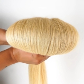 RefynHair - 100% Straight Sew in Human Hair Extensions Real Human Hair | Weft Extensions 20 Inch 100 Gr | Blonde, Premium Remy, Natural Straight | High-Quality, Seamless Integration, Hand Tied