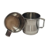 Dynore Tea/Coffee Mug Solid Stainless Steel Coffee Mug 180 mL ( Pack of 6 ) - Silver