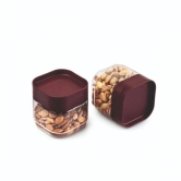 Cello Modustack Square Plastic Canister | Set of 2 Pcs Maroon