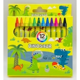 KIDS COLOURS  CRAYONS  12 PCS-Dianosaur