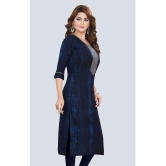 Meher Impex Rayon Embroidered Straight Womens Kurti - Navy Blue ( Pack of 1 ) - None