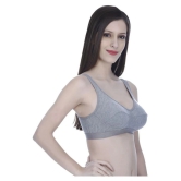 Elina Cotton Sports Bra - Grey - None