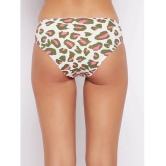 Clovia - White Cotton Printed Womens Bikini ( Pack of 1 ) - None