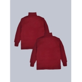 Lux Cottswool Kids Maroon Solid Cotton Hi-Neck Thermal Top - Pack of 2 - None