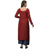 Maquien - Maroon Rayon Womens Straight Kurti - None