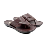 ASIAN Brown Mens Leather Slipper - None