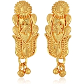 VIVASTRI Golden Stud Earrings ( Pack of 1 ) - Golden