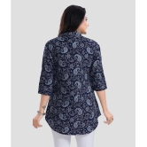 Meher Impex Crepe Printed A-line Womens Kurti - Blue ( Pack of 1 ) - None