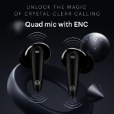 Noise Buds VS106 Truly Wireless In-Ear Earbuds with 50H Playtime, Quad Mic with ENC, Instacharge (10 min = 200 min),Ultra-Low Latency(up to 40ms), 10mm Driver, and BT v5.3 Jet Black