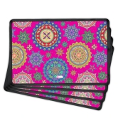 Indigifts Table Mats For Dinning Table 4 Piece 12X18 Inches - Pink Designer Dining Placemats 4 Seater