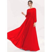 JASH CREATION - Red Georgette Womens Gown ( Pack of 1 ) - None