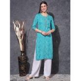 Mamoose Rayon Self Design Straight Womens Kurti - Blue ( Pack of 1 ) - None