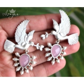 Azayaa World Pink Charming love bird earring