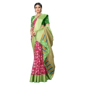 offline selection Pink Polyester Saree